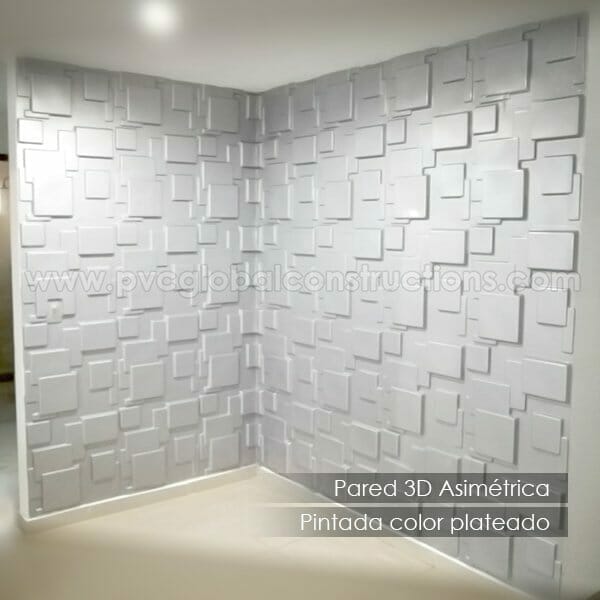 pared en pvc 3D Asimétrica Pintada de gris pared en pvc 3D Asimétrica Pintada de gris